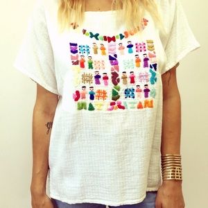 Vintage Embroidered Ethnic Gauzy Top